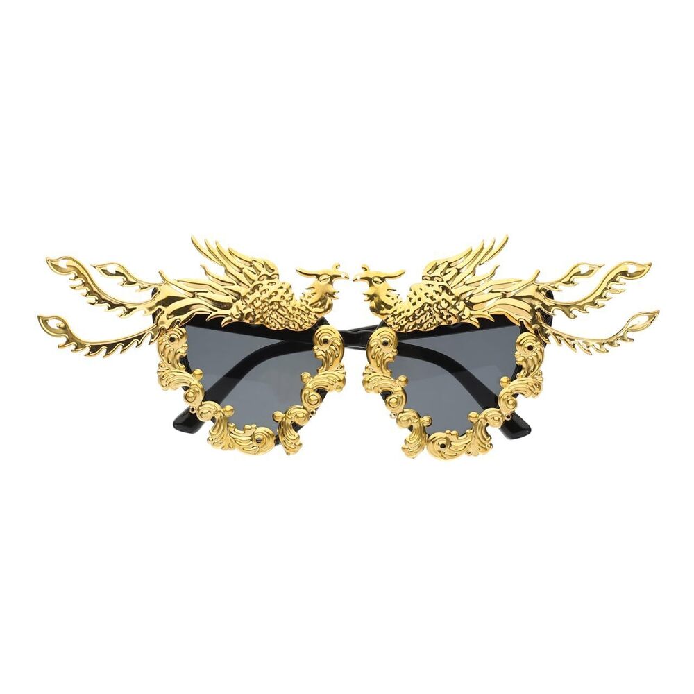 6052 Funny Sunglasses - Trendy Party Golden Glasses Creative Decorative